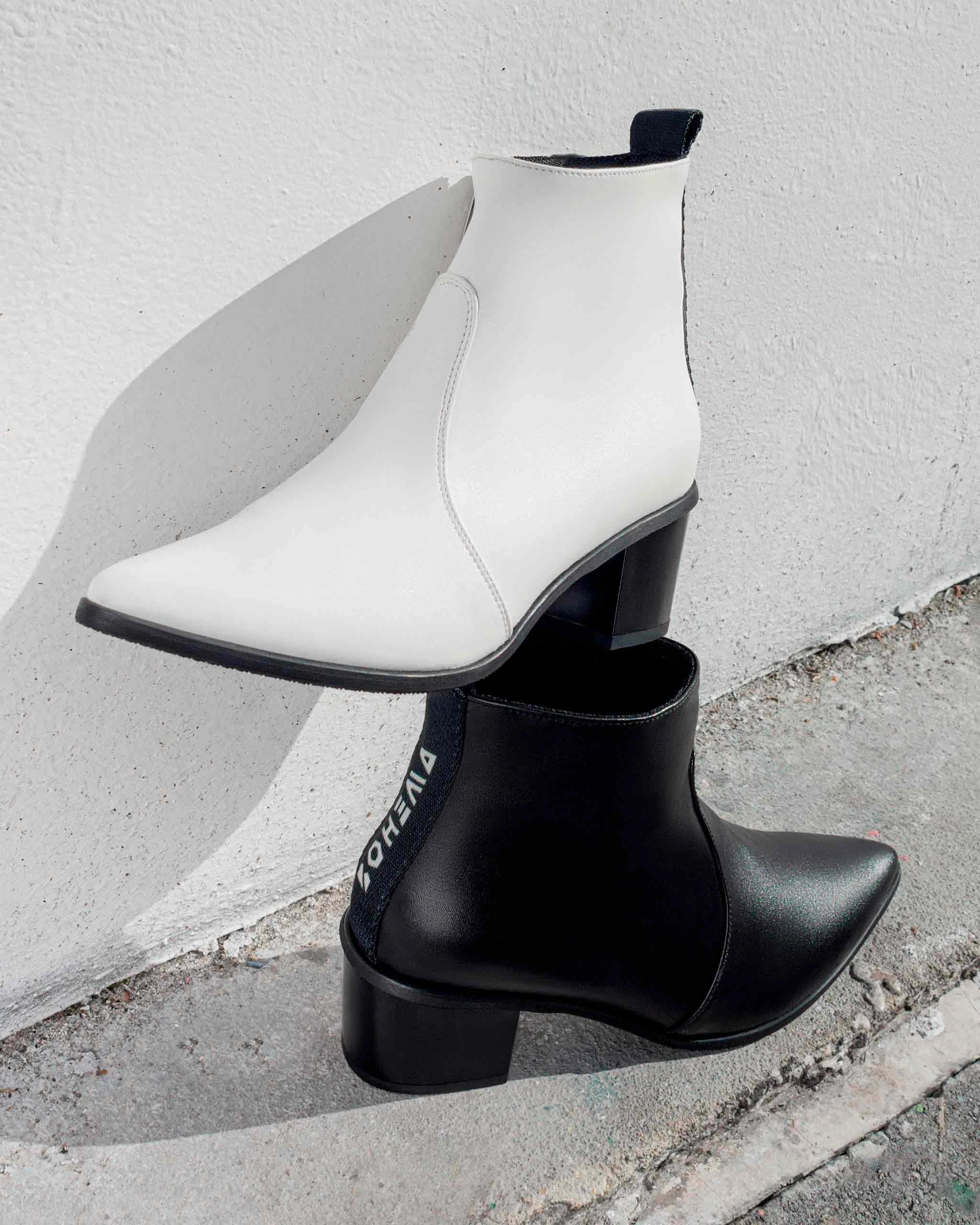Swan No.1 Desserto Cactus Leather Vegan Ankle Boots | White