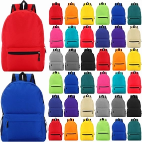 Sweetude 30 Pcs Backpack in Bulk 16" School Bookbags for Kids Lightweight Student Backpack Basic Casual Backpacks School Supply Kits for Girls Boys, 15 Colors