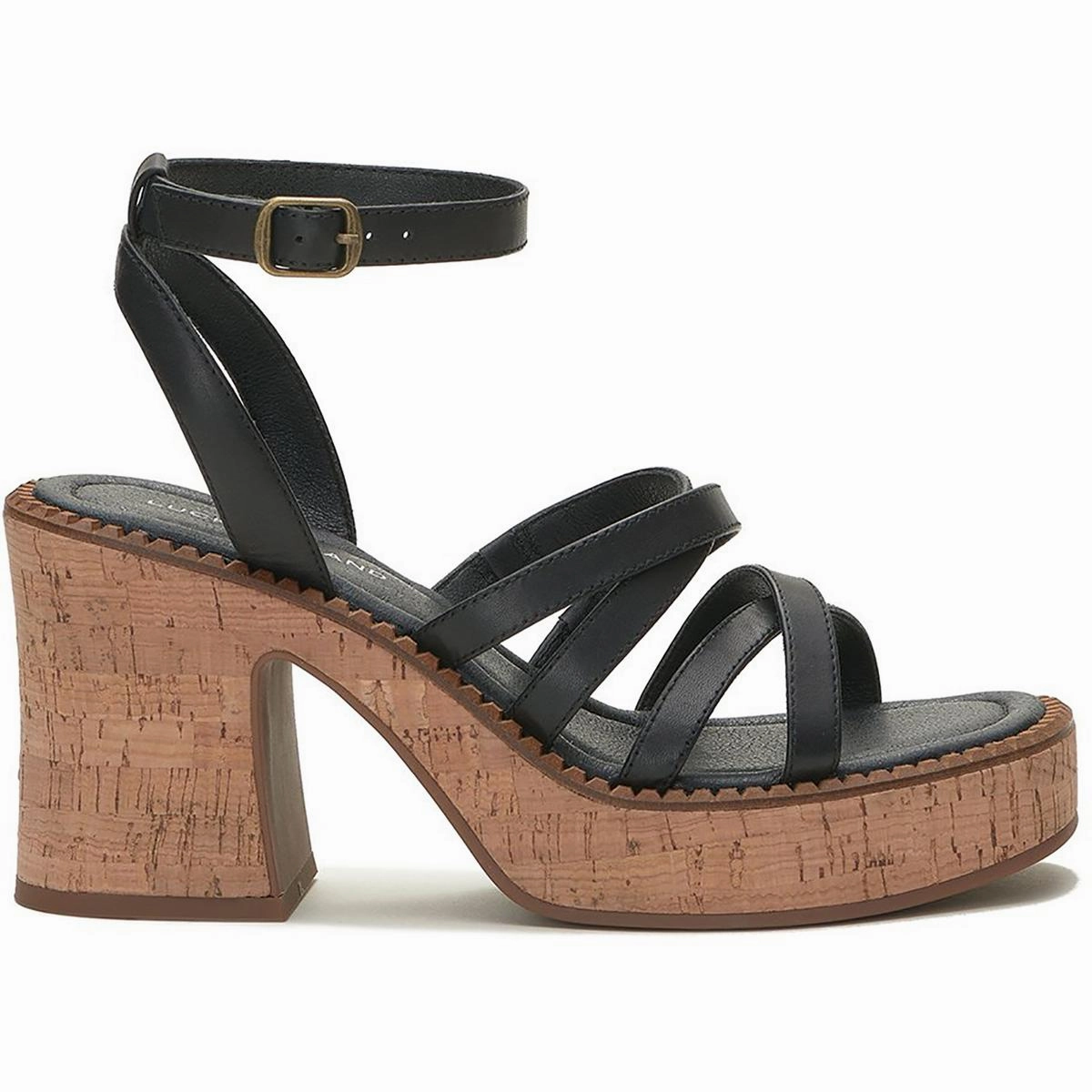 Taiza Womens Leather Strappy Platform Sandals