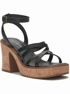 Taiza Womens Leather Strappy Platform Sandals