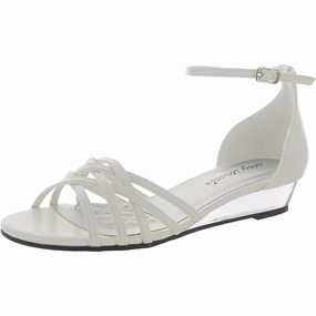 Tarrah Womens Faux Leather Dressy Wedge Sandals