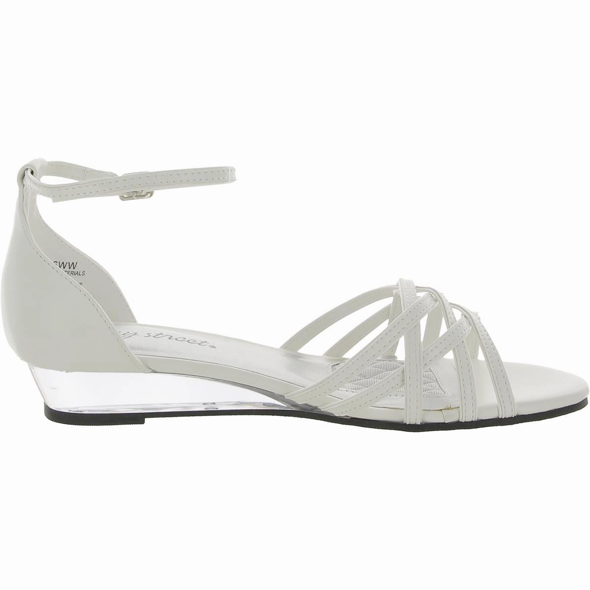 Tarrah Womens Faux Leather Dressy Wedge Sandals