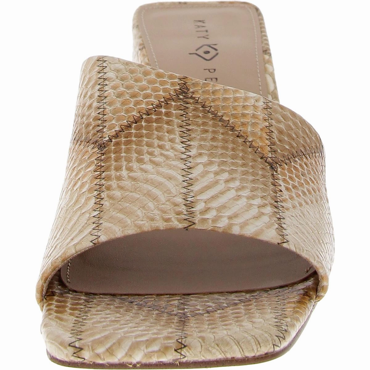The Gemm Womens Faux Leather Square Toe Block Heel