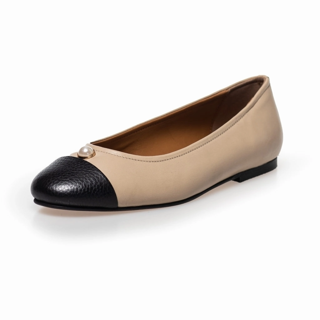 THE NEW PEARL BALLERINA - BLACK / NUDE