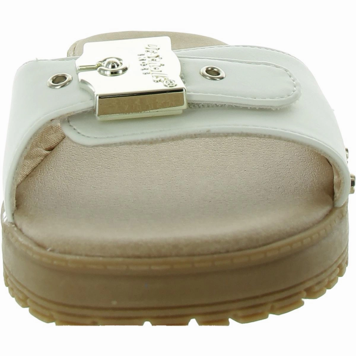 Think Iconic Womens Faux Leather Slip On Slide Sandals