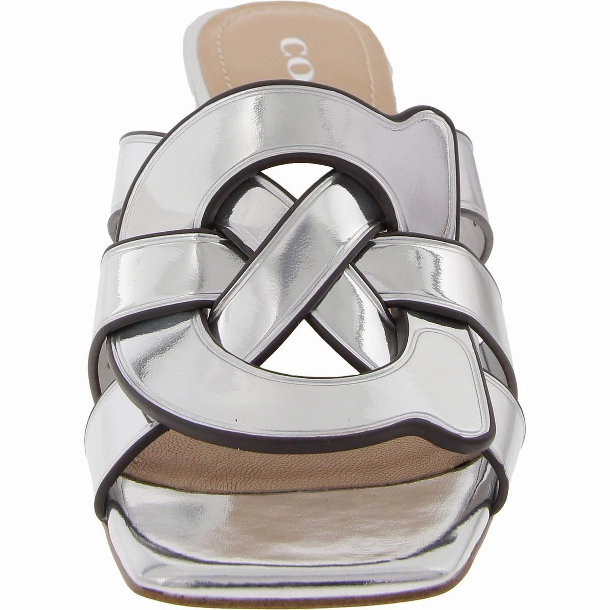 Tillie Womens Comfort Insole Metallic Slide Sandals