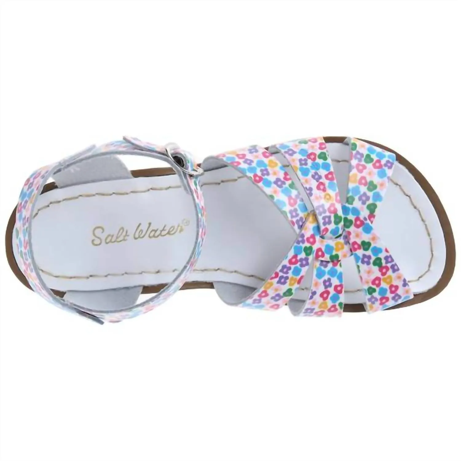 Toddler Girl's Floral Sandal In White