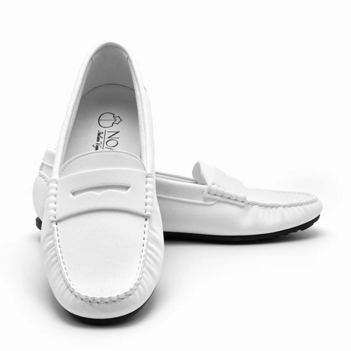 Tony Men's Vegan Suede Moccasins | White