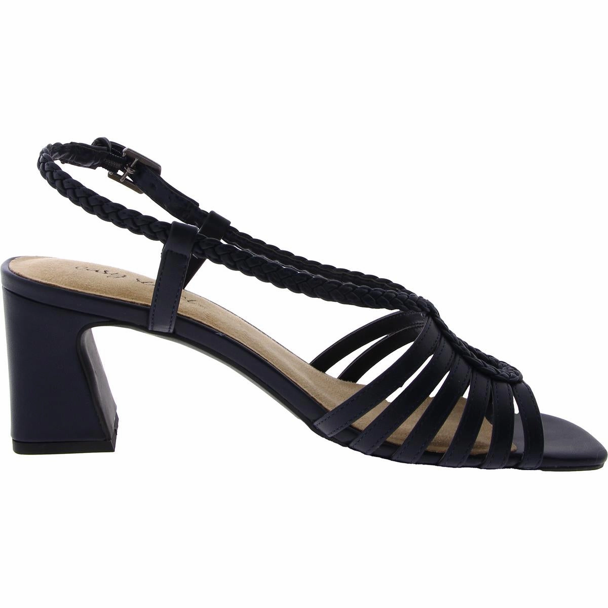 Topaz Womens Faux Leather Ankle Strap Heels