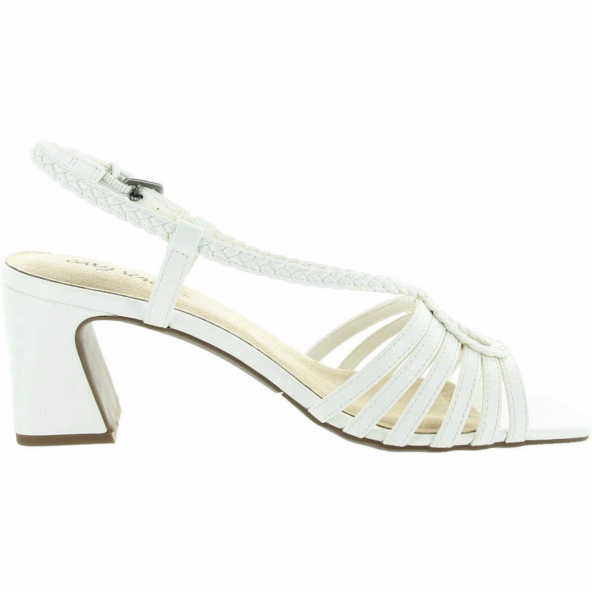 Topaz Womens Faux Leather Ankle Strap Heels