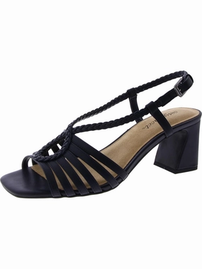 Topaz Womens Faux Leather Ankle Strap Heels