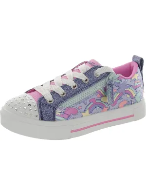 Twinkle Sparkle Girls Satin Glitter Light-Up Shoes