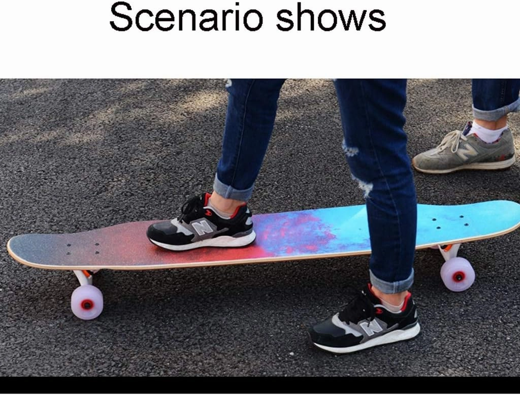 TXTC 47 Inch Longboard Complete Skateboard Four-Wheel Brush Street Cruiser Skateboard Suitable for Boys and Girls Professional Skateboard Adult Beginner Scooter Longer (Color : B)