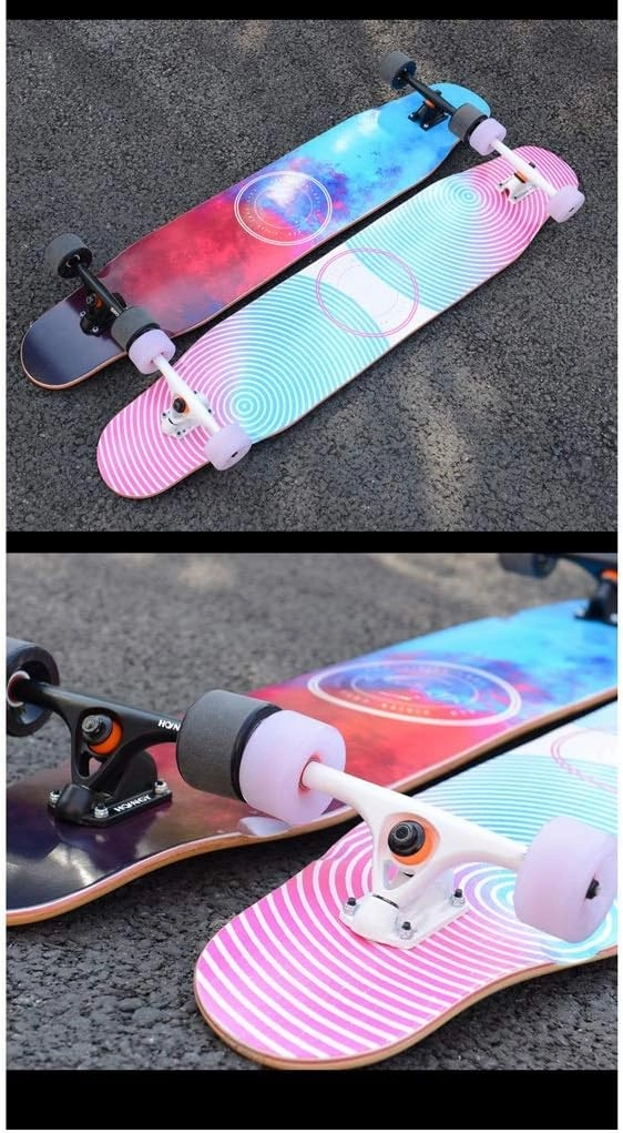 TXTC 47 Inch Longboard Complete Skateboard Four-Wheel Brush Street Cruiser Skateboard Suitable for Boys and Girls Professional Skateboard Adult Beginner Scooter Longer (Color : B)