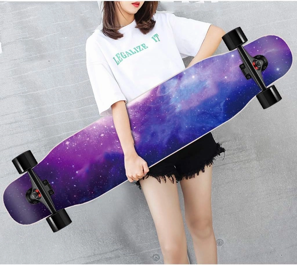 TXTC 47 Inch Professional Skateboard Beginner Complete Standards Skateboards Cruiser Longboard Suitable for Girls, Boys, Adult and Youth (Color : Single-Sided C)