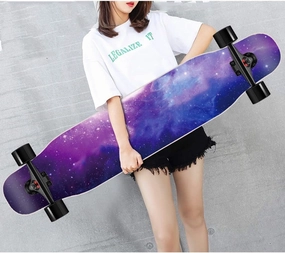 TXTC 47 Inch Professional Skateboard Beginner Complete Standards Skateboards Cruiser Longboard Suitable for Girls, Boys, Adult and Youth (Color : Single-Sided C)