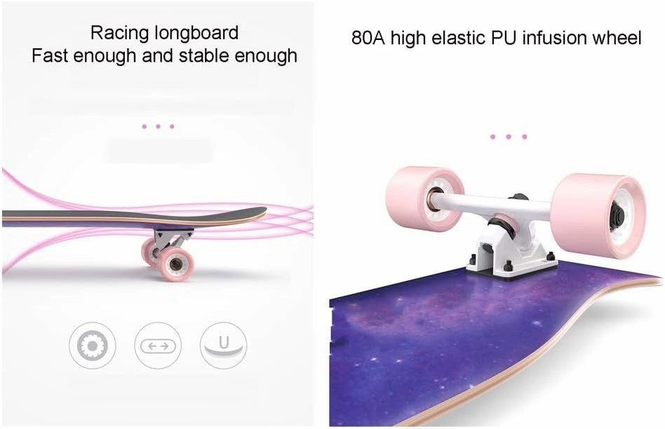 TXTC Complete Skateboards PU Wheels ABEC-11 Standard Skateboards Bearings for Beginners Starters Kids Boys Girls Youth Maple Cruiser,Longboard Skateboards (Color : C)