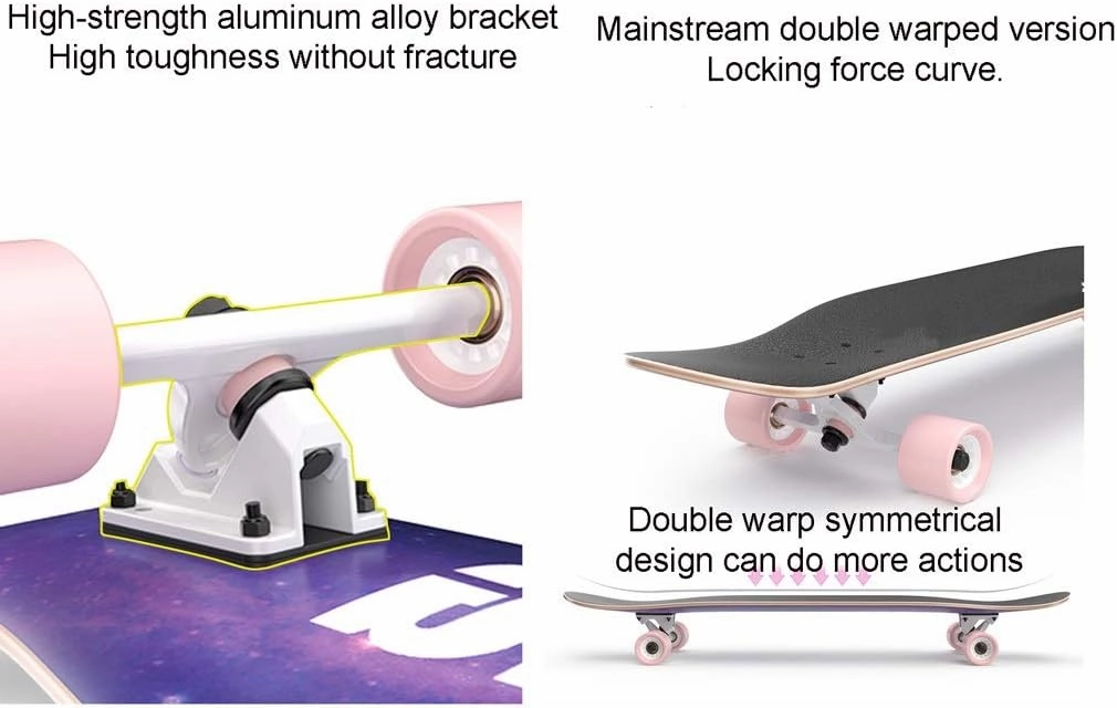TXTC Complete Skateboards PU Wheels ABEC-11 Standard Skateboards Bearings for Beginners Starters Kids Boys Girls Youth Maple Cruiser,Longboard Skateboards (Color : C)