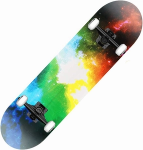 TXTC Four-Wheel Standard Skateboards for Beginners/Children/Adults/Teenagers with 7 Lays Maple Deck and Colorful Flashing Wheels Suitable for Kids Outdoor Sports (Color : A)