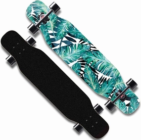 TXTC Retro Cruiser Maple Deck Skateboard 43" X 9" Complete Deck with LED Light Up Wheels for Beginners Starter Kids Boys Girls Teenager,Longboard Skateboards (Color : E)