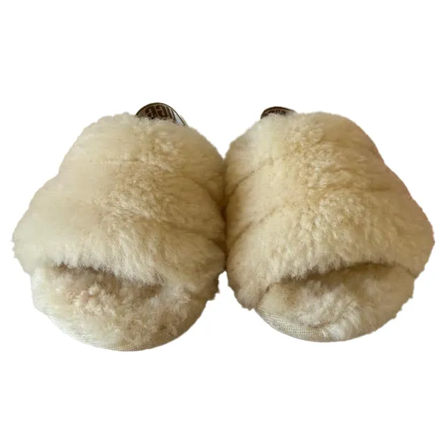 Uggs Girls Ivory Slippers Size: 4-5 Toddler