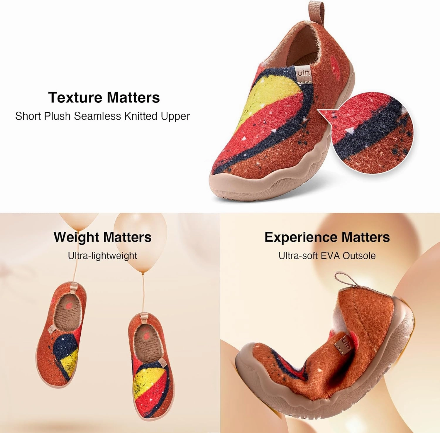 UIN Kid's Art Travel Shoes Slip On Casual Wool Cozy Girl Boy Loafers Lightweight Comfort Fashion Sneaker Toledo 