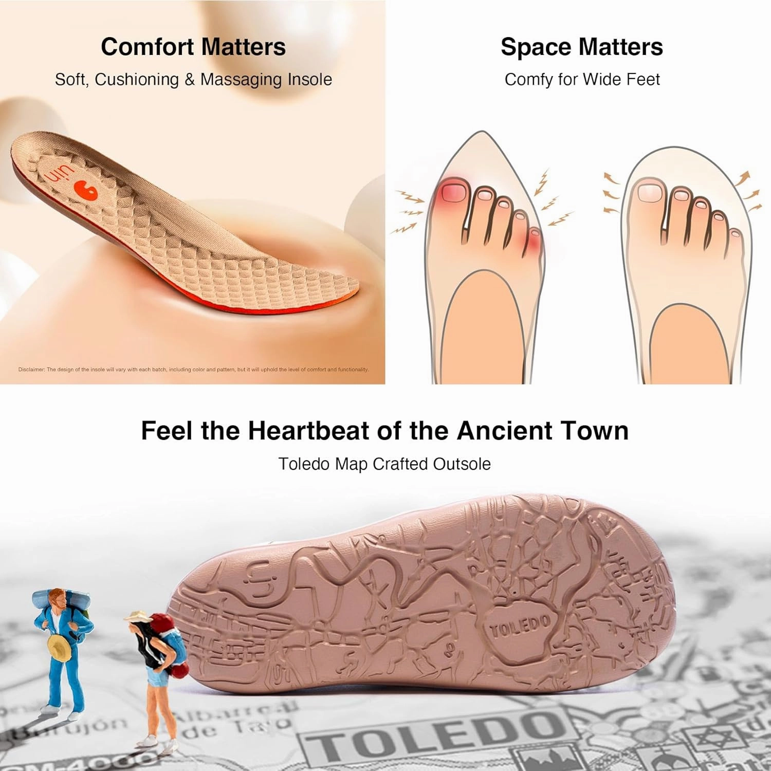UIN Kid's Art Travel Shoes Slip On Casual Wool Cozy Girl Boy Loafers Lightweight Comfort Fashion Sneaker Toledo 