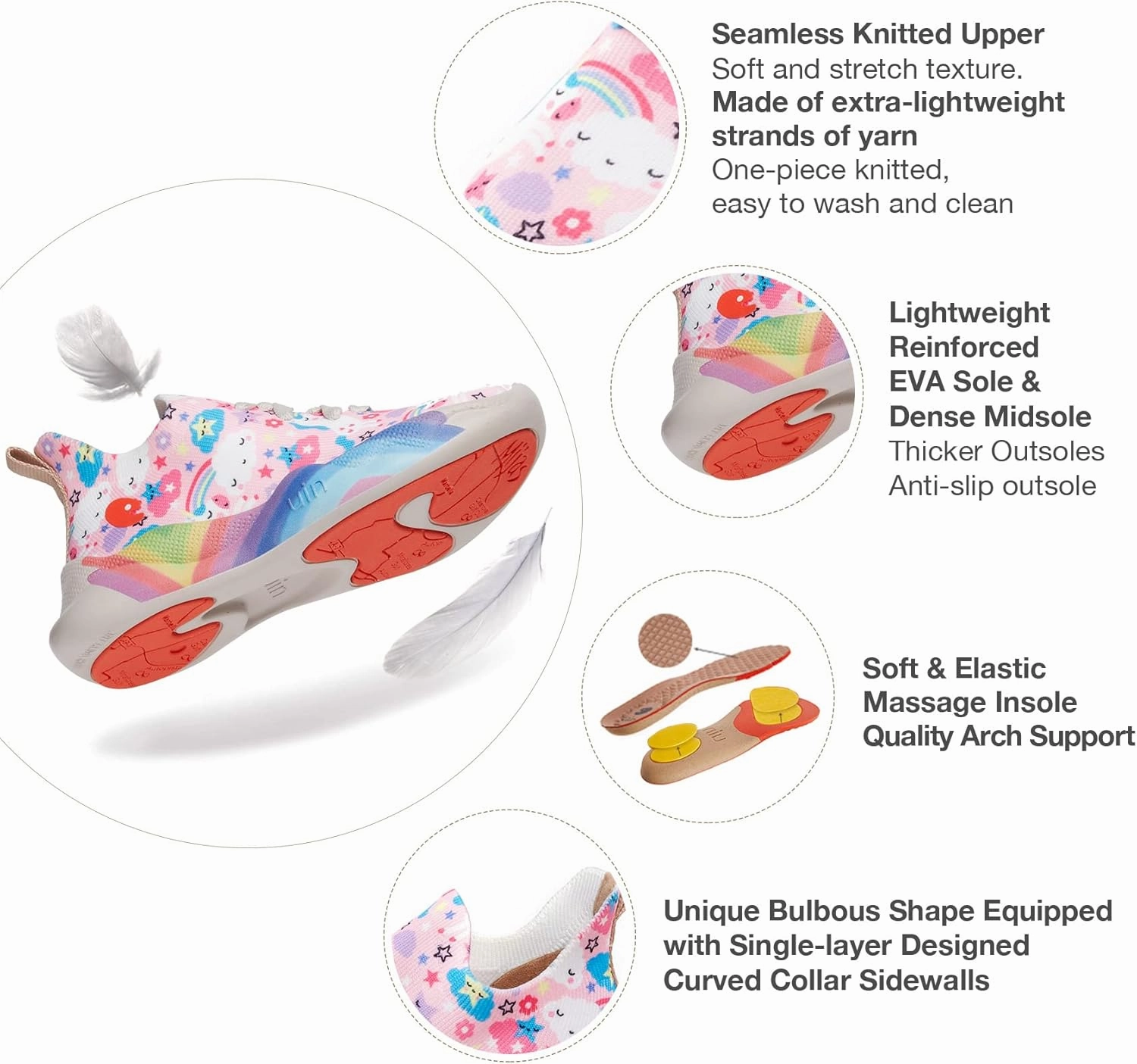 UIN Kid's Fashion Sneakers Lightweight Casual Comfortable Boys Girls Funny Painted Travel Shoes Mijas