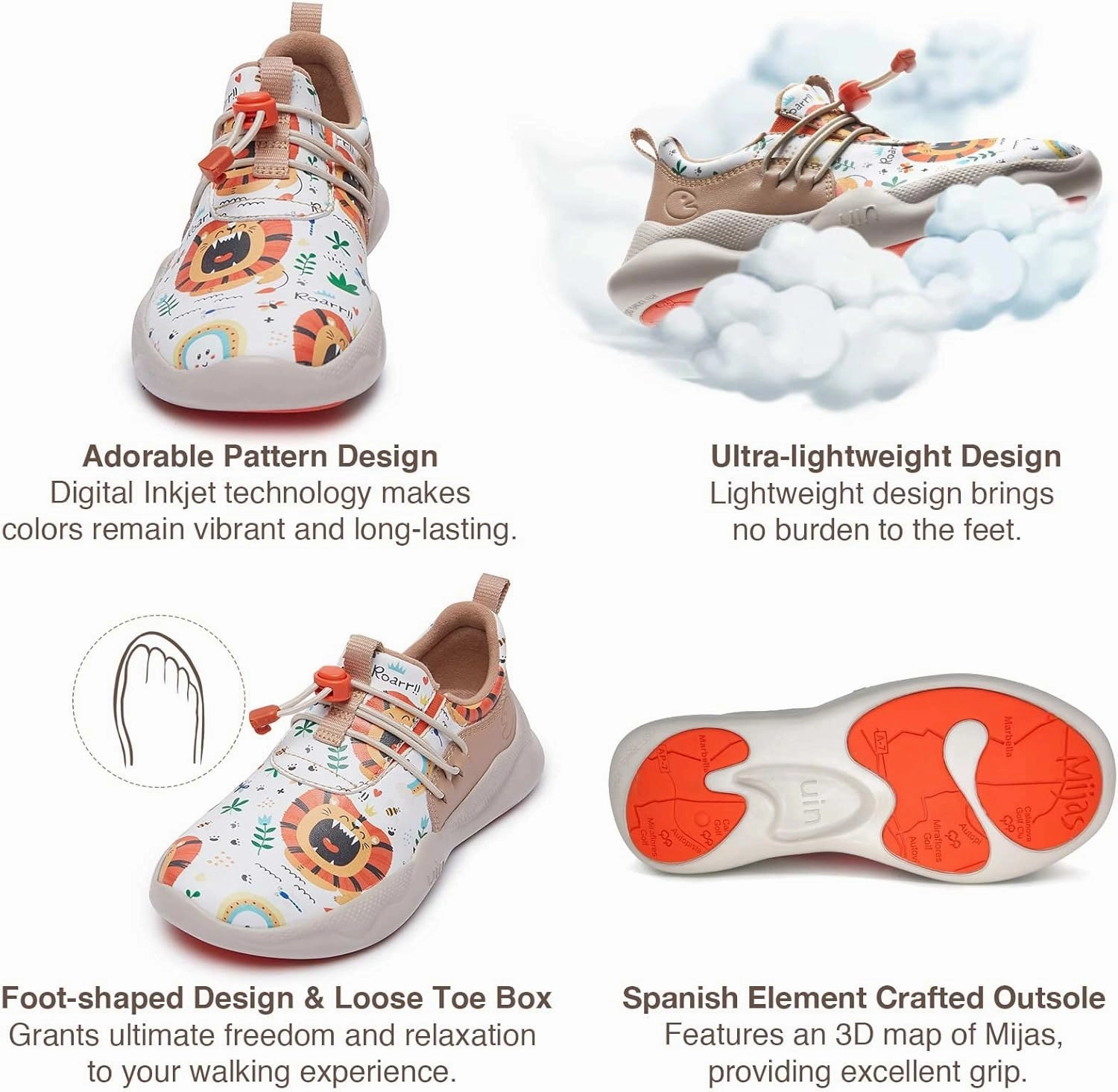 UIN Kid's Fashion Sneakers Lightweight Casual Comfortable Boys Girls Funny Painted Travel Shoes Mijas