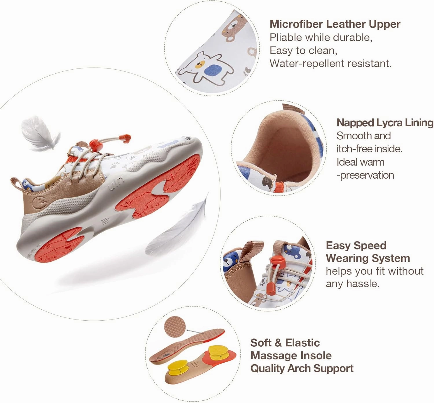 UIN Kid's Fashion Sneakers Lightweight Casual Comfortable Boys Girls Funny Painted Travel Shoes Mijas