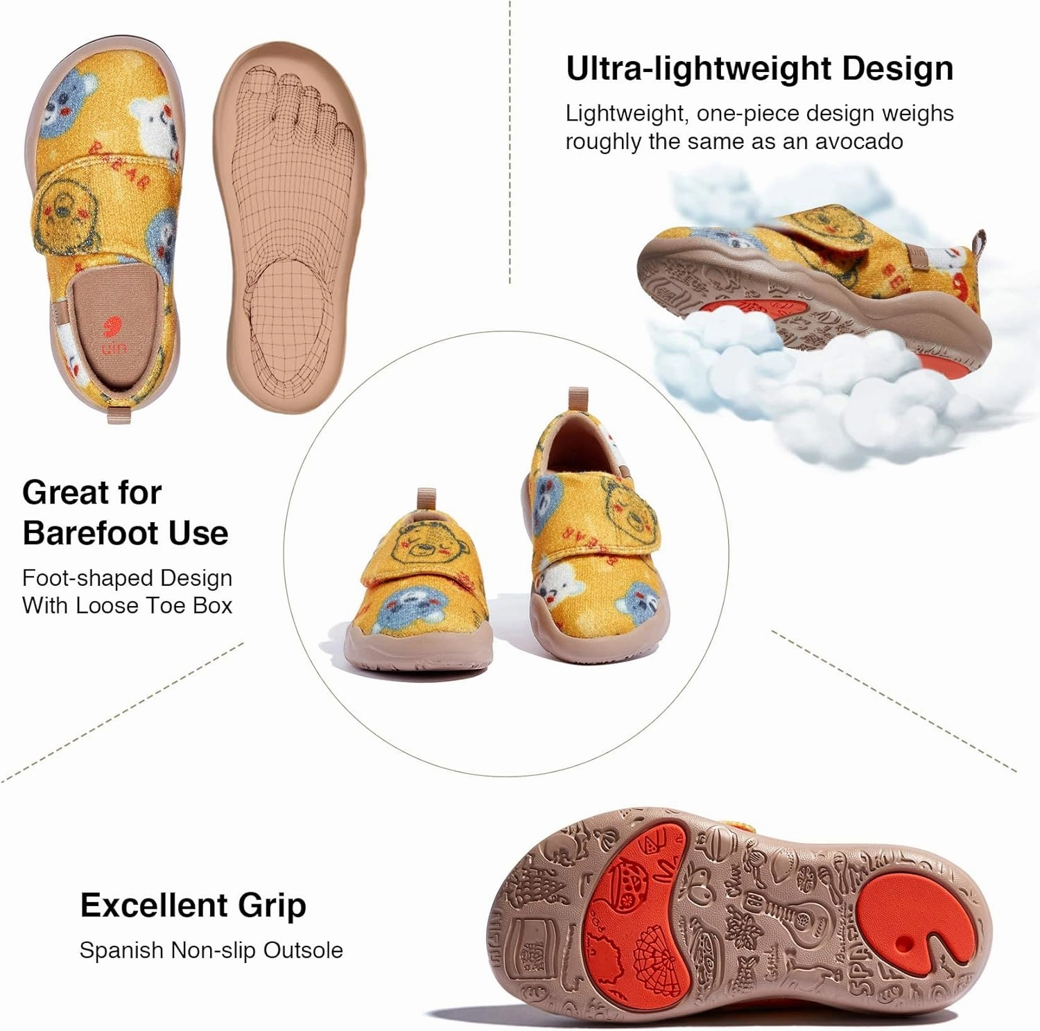 UIN Kid's Slip On Fashion Sneakers Cute Casual Fancy Art Painted Comfort Soft Toledo 