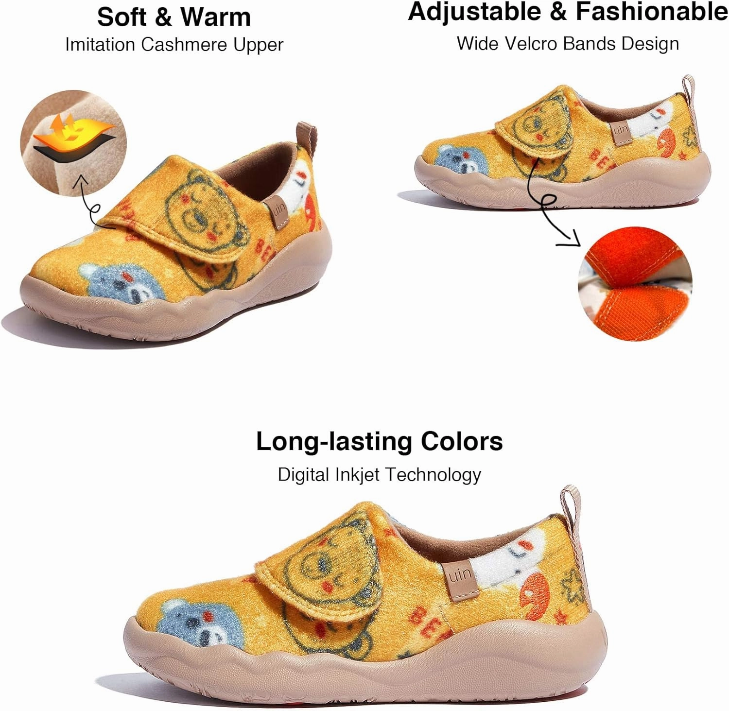 UIN Kid's Slip On Fashion Sneakers Cute Casual Fancy Art Painted Comfort Soft Toledo 