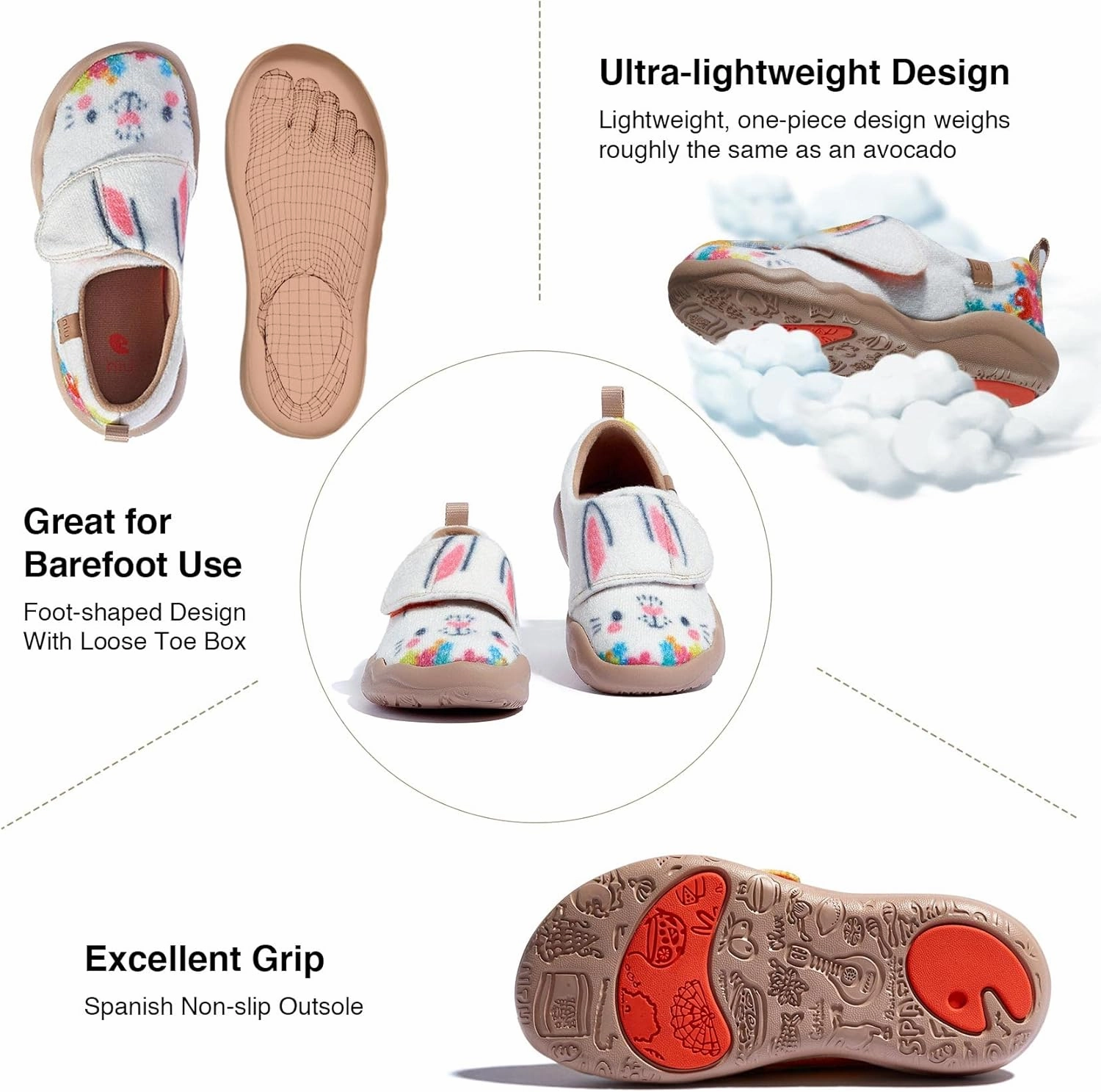 UIN Kid's Slip On Fashion Sneakers Cute Casual Fancy Art Painted Comfort Soft Toledo 