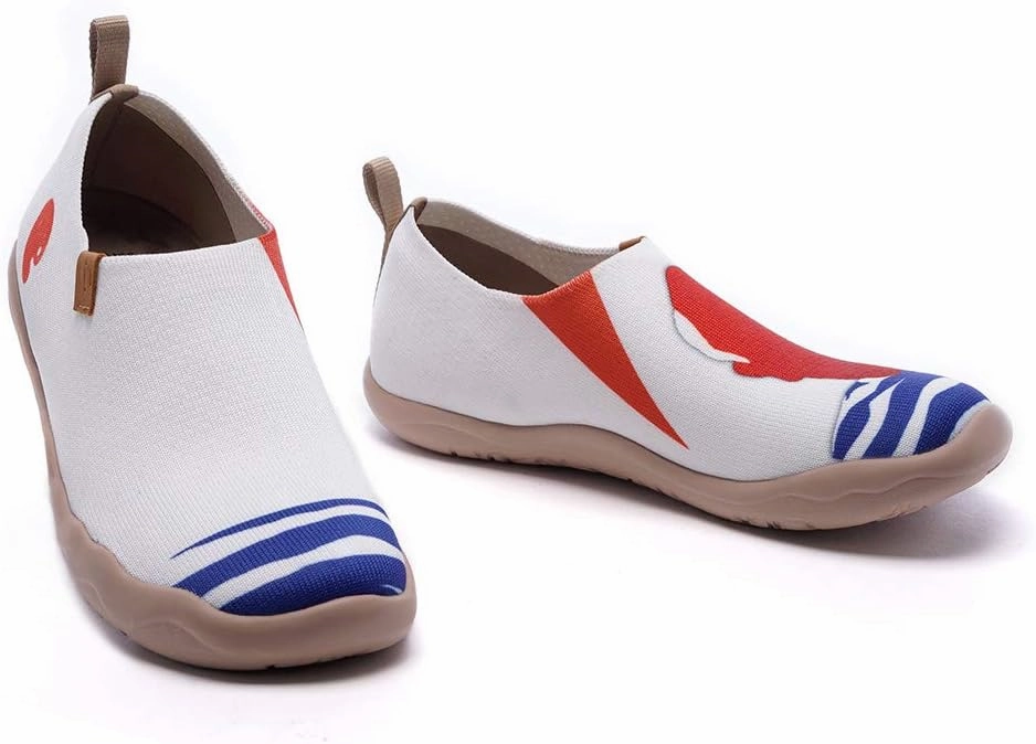 UIN Women's Slip On Sneakers Casual Loafers Knitted Art Painted Comfort Soft Walking Shoes