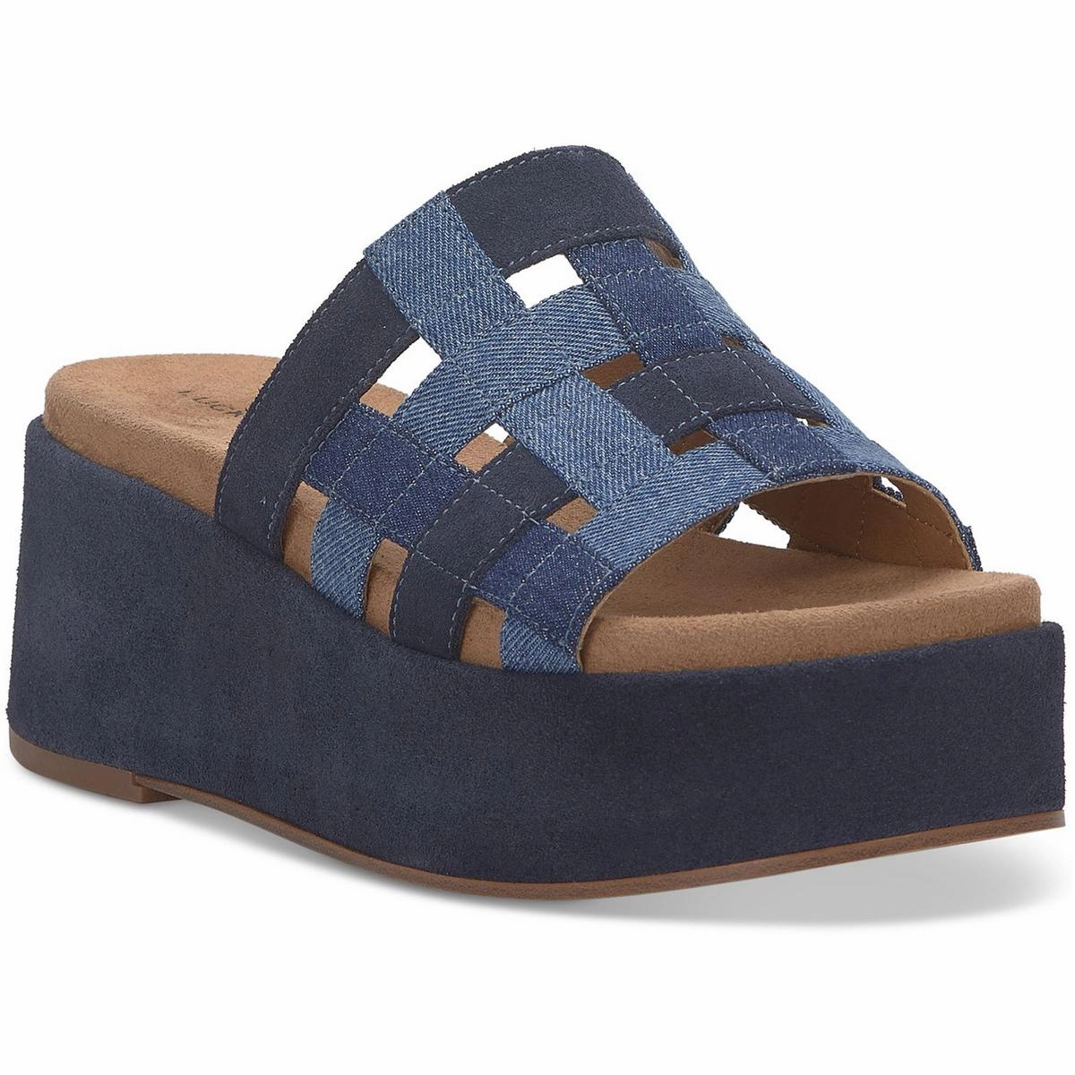 Ulrich Womens Leather Wedge Platform Sandals