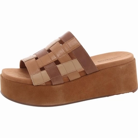 Ulrich Womens Leather Wedge Platform Sandals