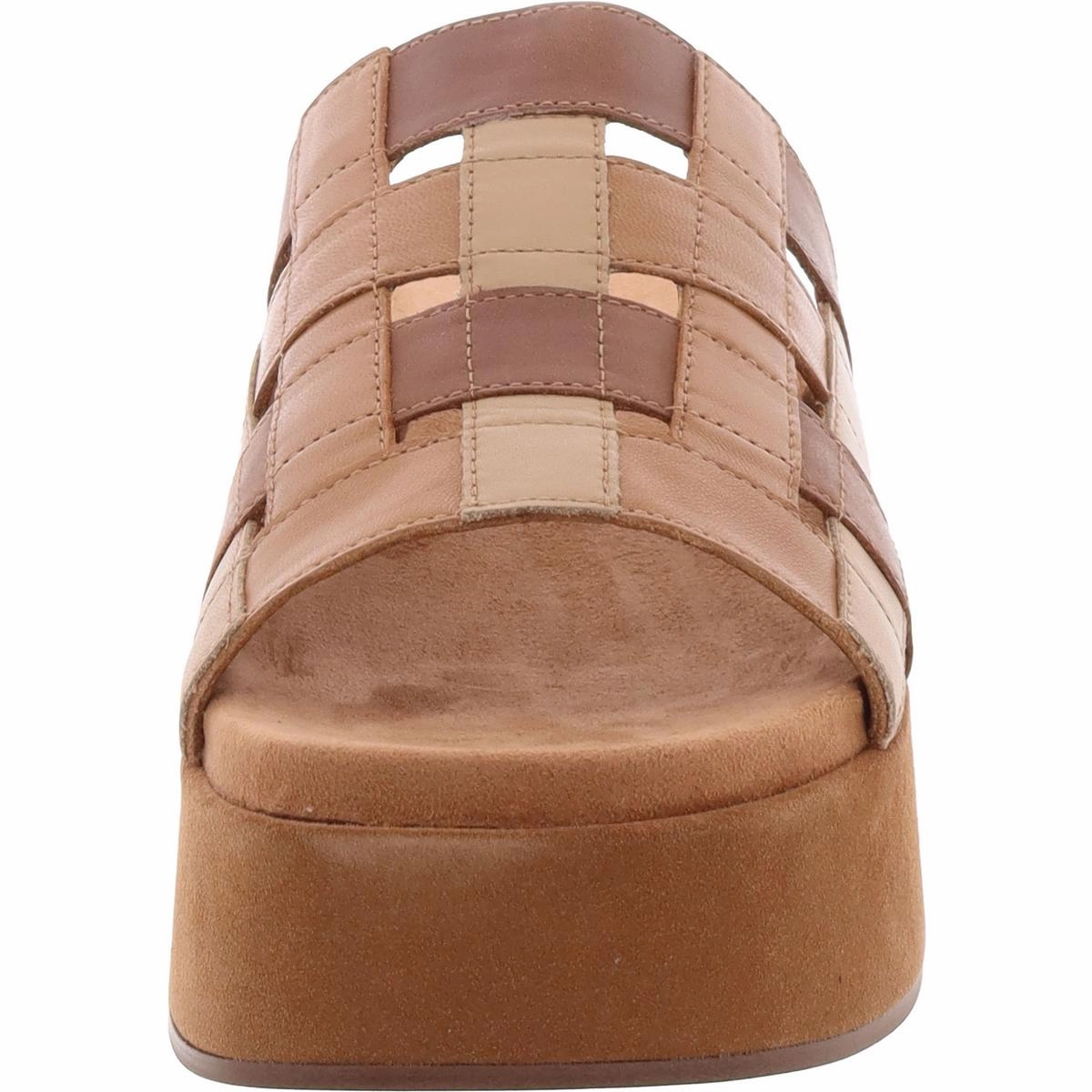 Ulrich Womens Leather Wedge Platform Sandals