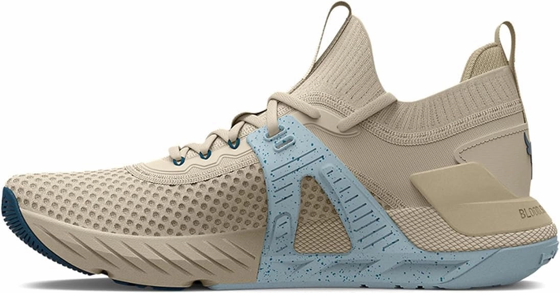 Under Armour Women's Project Rock 4 Training Shoe (Stone/Breaker Blue, us_Footwear_Size_System, Adult, Women, Numeric, Medium, Numeric_8_Point_5)