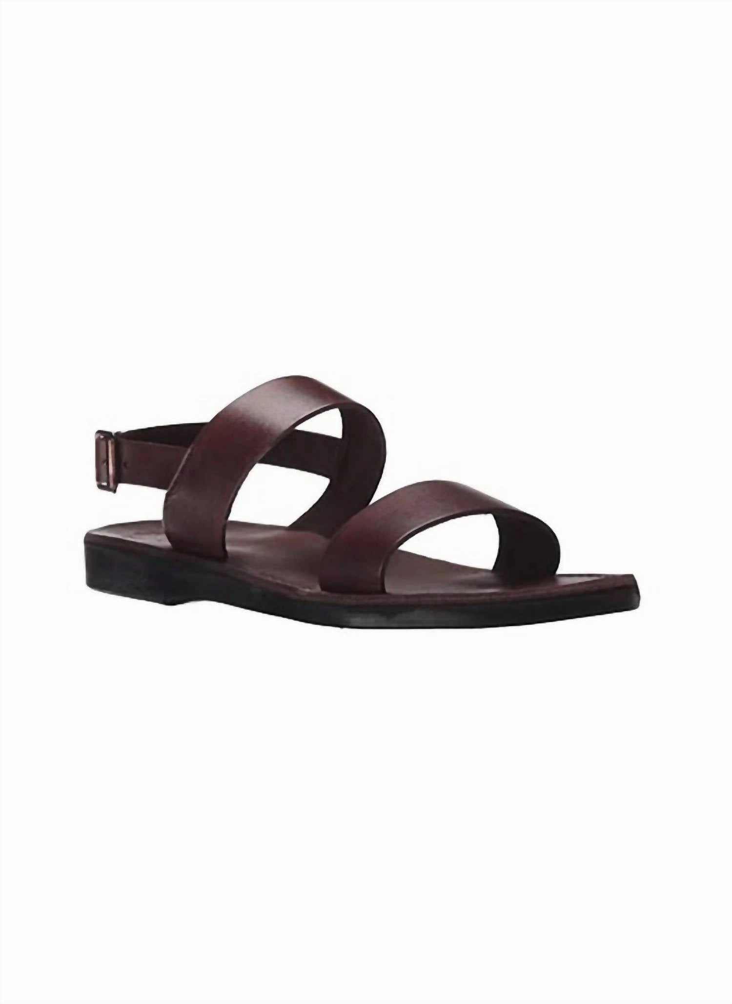 Unisex - Golan Leather Slingback Flat Sandal In Brown