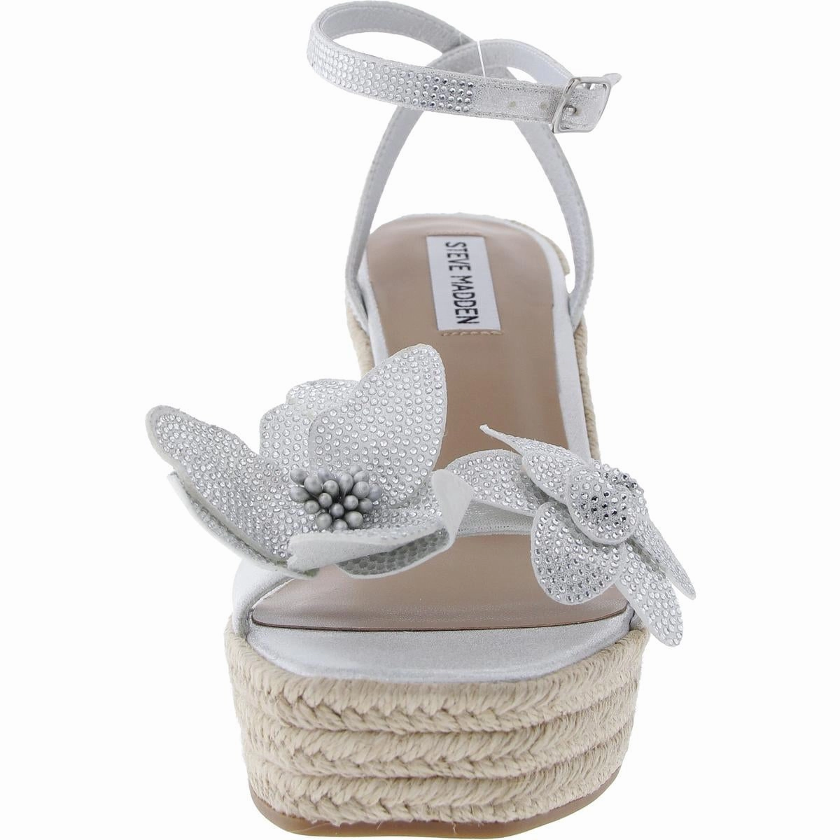 Universal Womens Applique Faux Leather Wedge Sandals