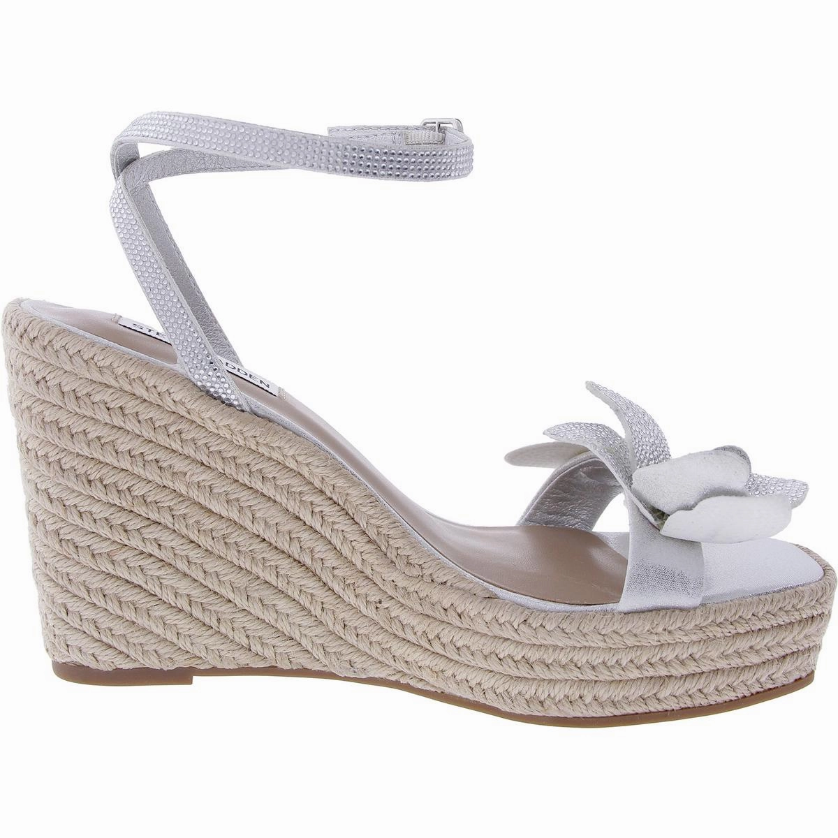 Universal Womens Applique Faux Leather Wedge Sandals
