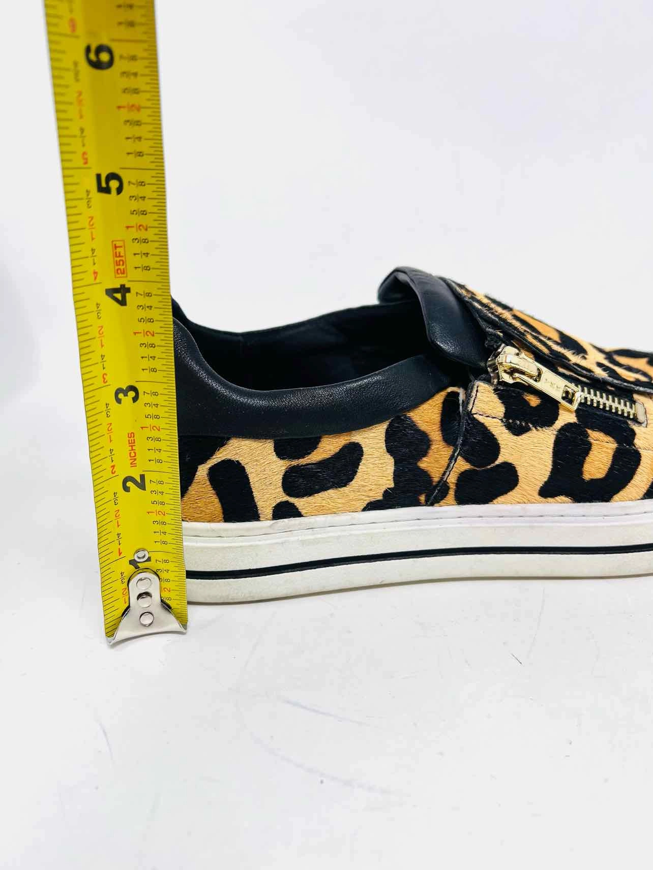 Vaneli Size 10 Tan/Black Animal Print Cow Hair Shoes Sneakers