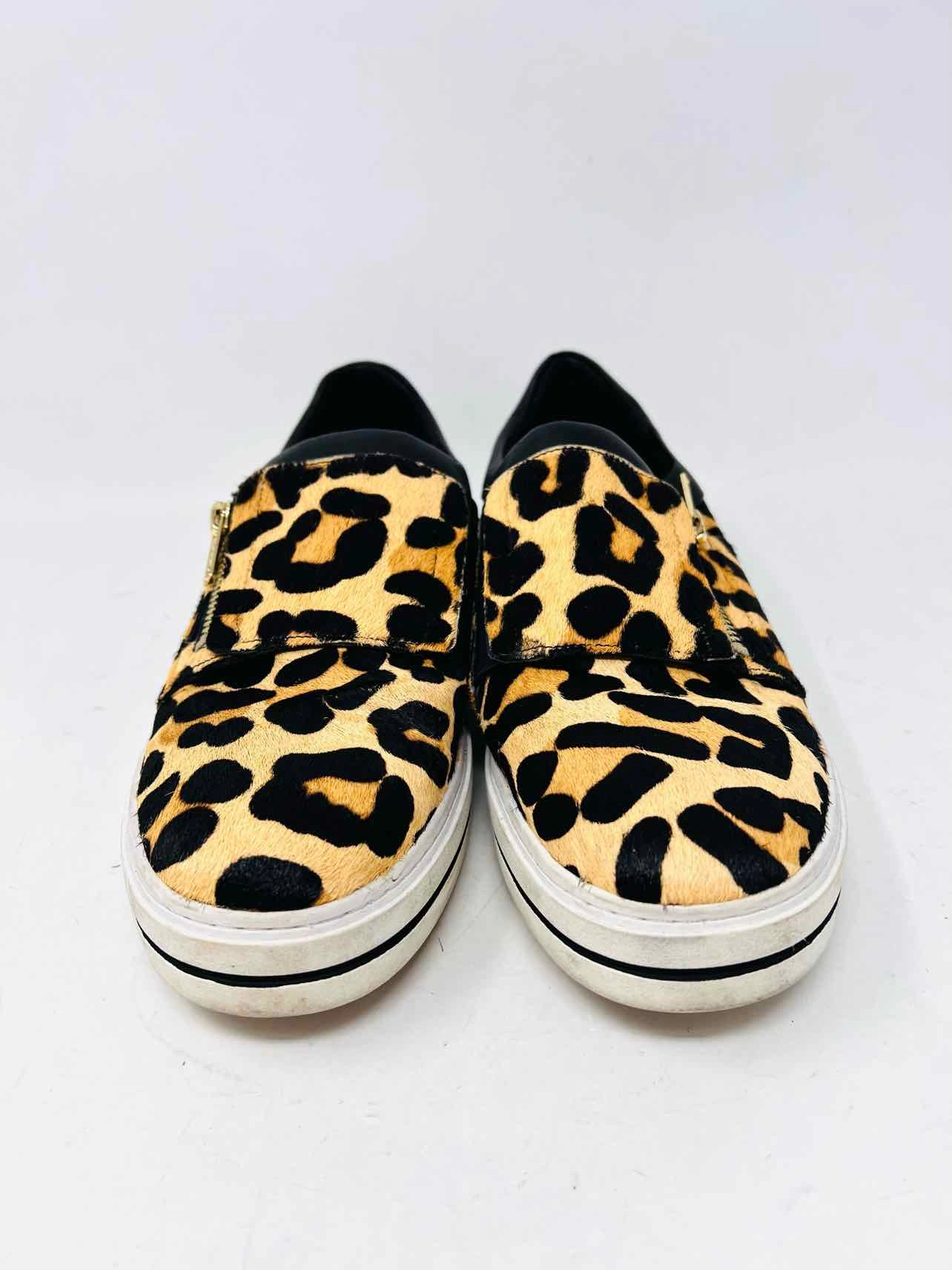 Vaneli Size 10 Tan/Black Animal Print Cow Hair Shoes Sneakers