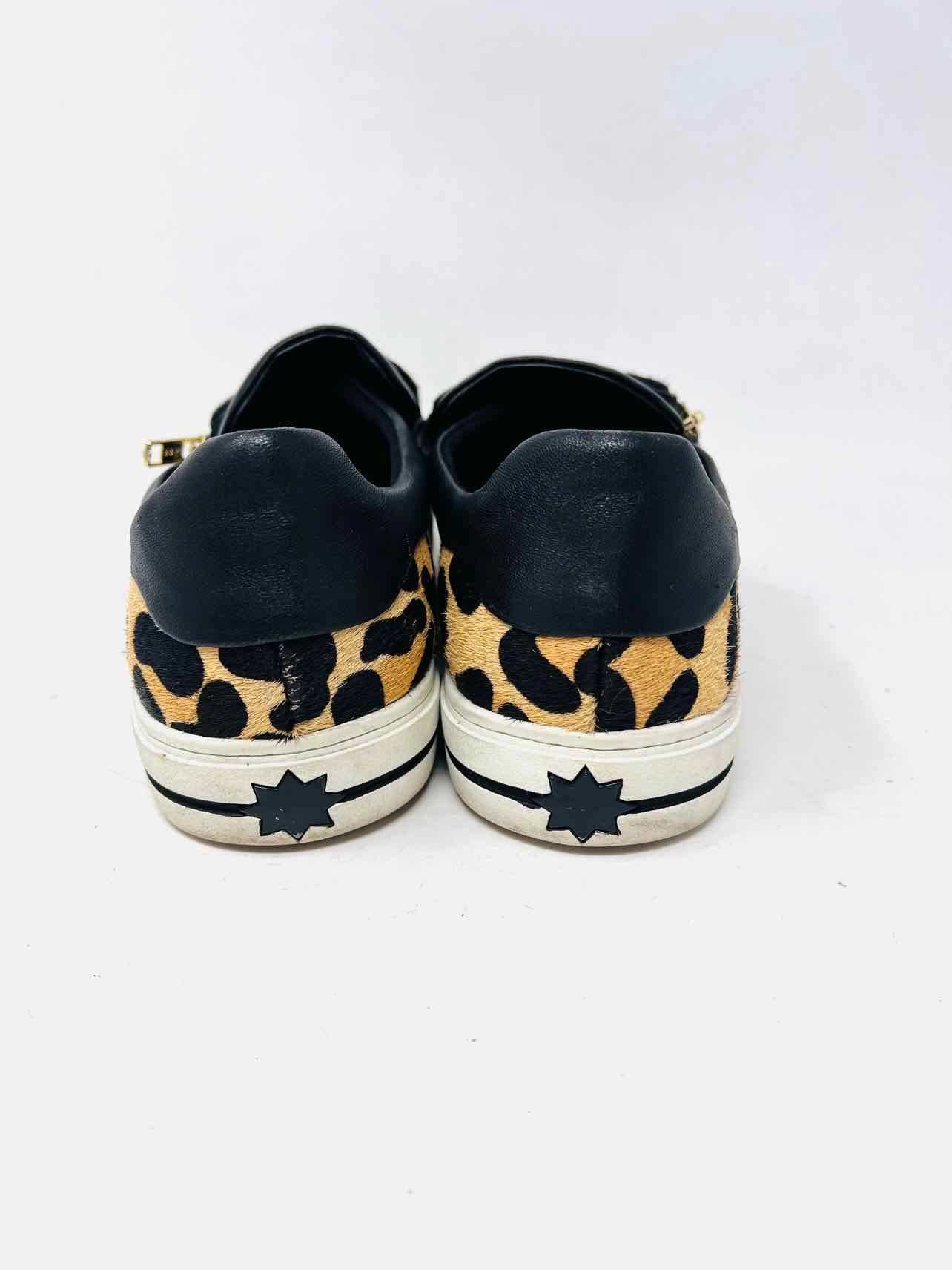 Vaneli Size 10 Tan/Black Animal Print Cow Hair Shoes Sneakers