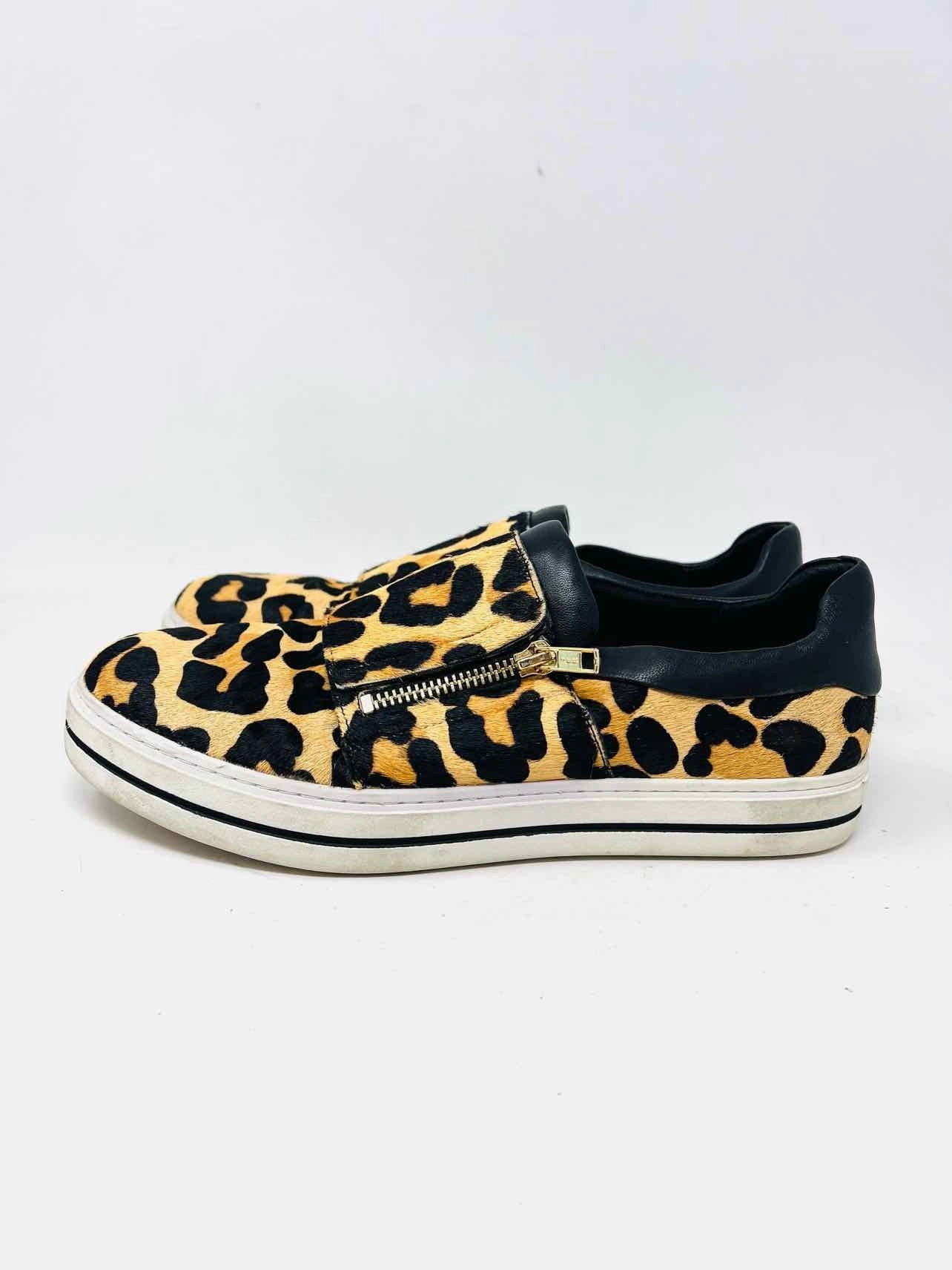 Vaneli Size 10 Tan/Black Animal Print Cow Hair Shoes Sneakers
