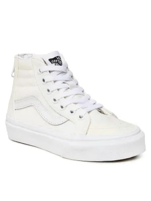 Vans Sk8-Hi Zip VN0005VSWHT Little Kid Girls Glitter White Lifestyle Shoes ZPO17
