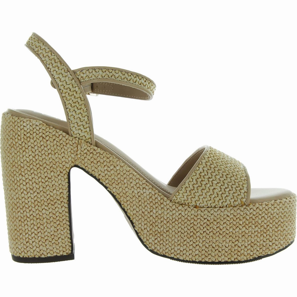 Vidaa Womens Open Toe Raffia Ankle Strap