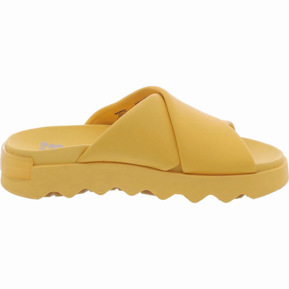 Viibe Womens Leather Peep-Toe Slide Sandals