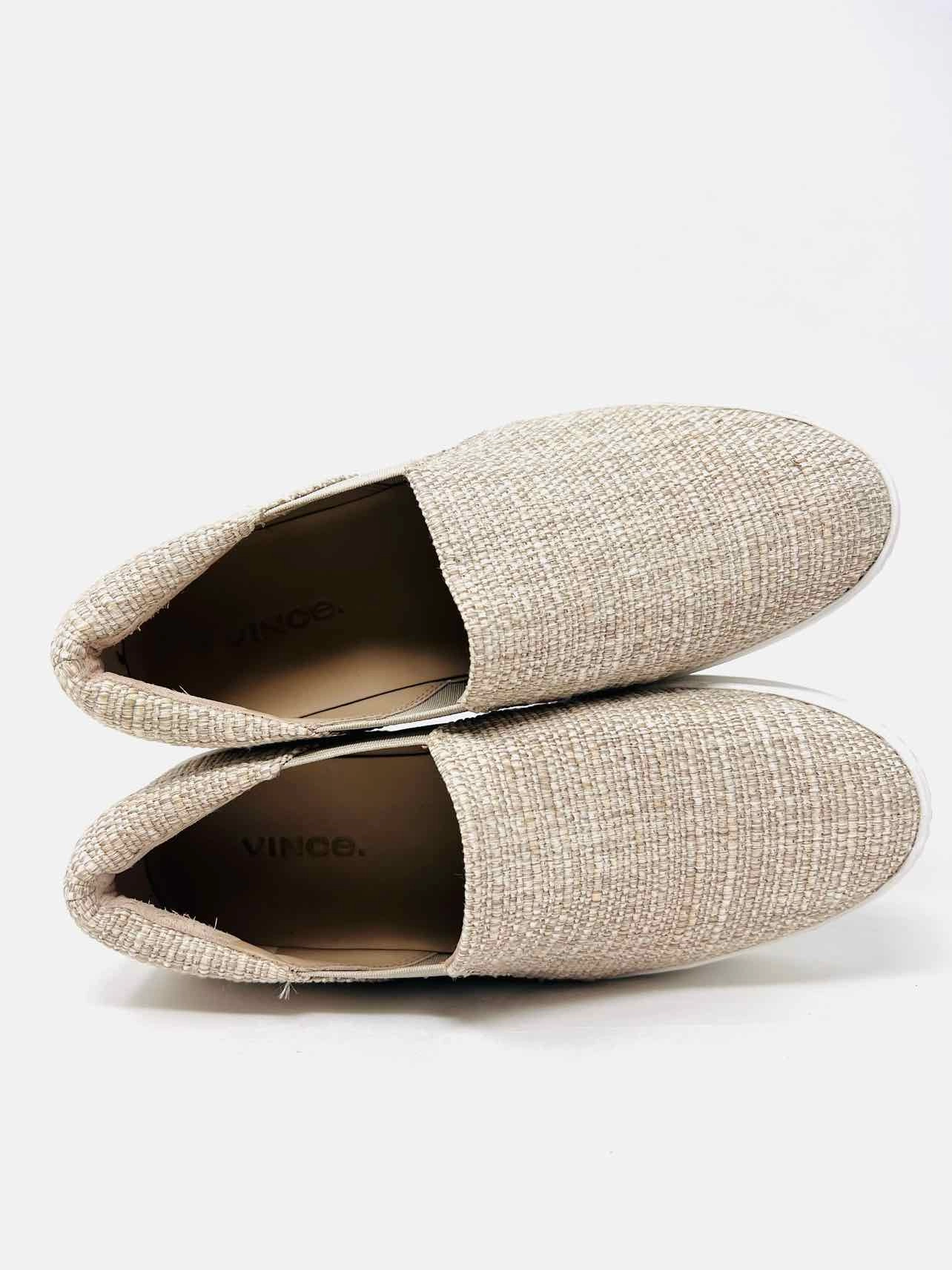 Vince Size 5 Beige/White Platform Slip-On Designer Sneakers