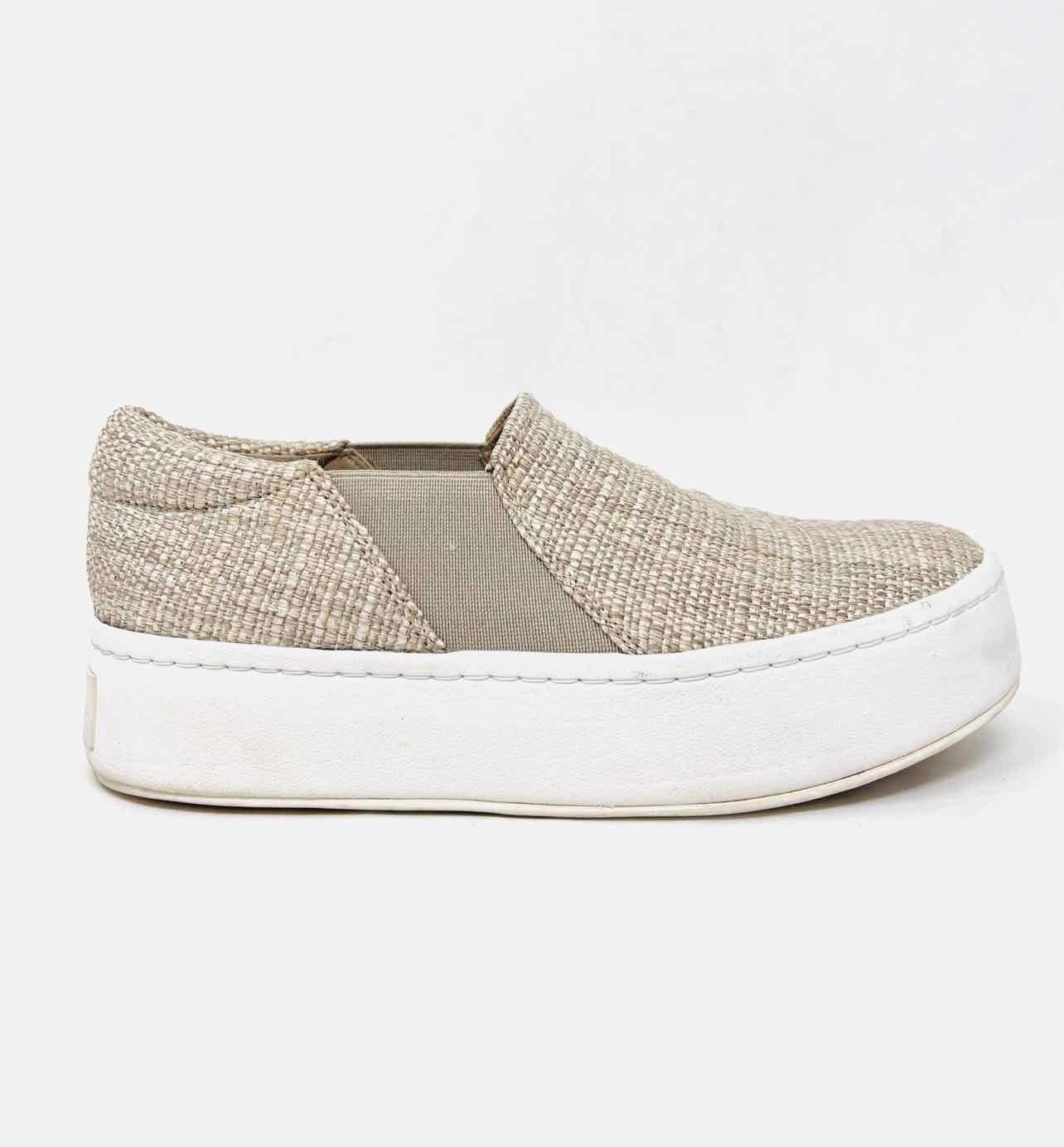 Vince Size 5 Beige/White Platform Slip-On Designer Sneakers